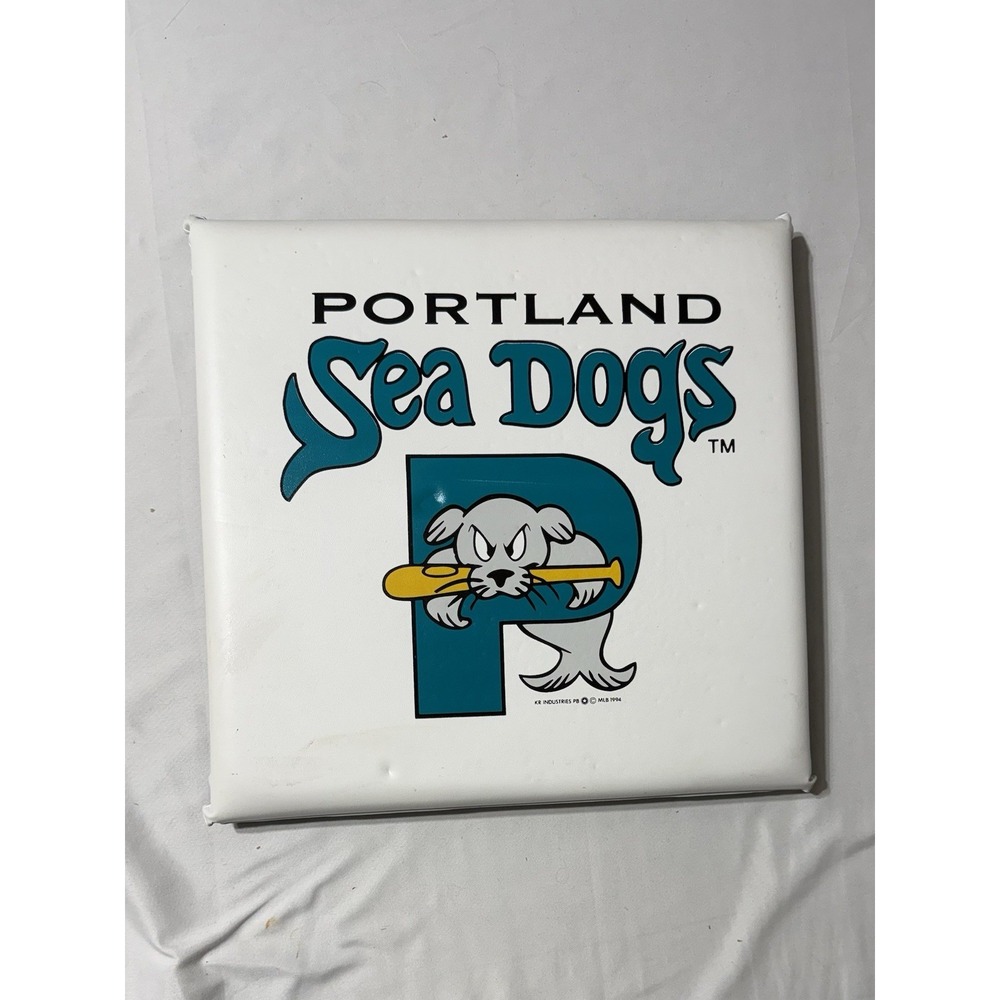 Vtg 1994 Portland Maine Sea Dogs Teal Stadium Seat Cushion Baseball 15x15"